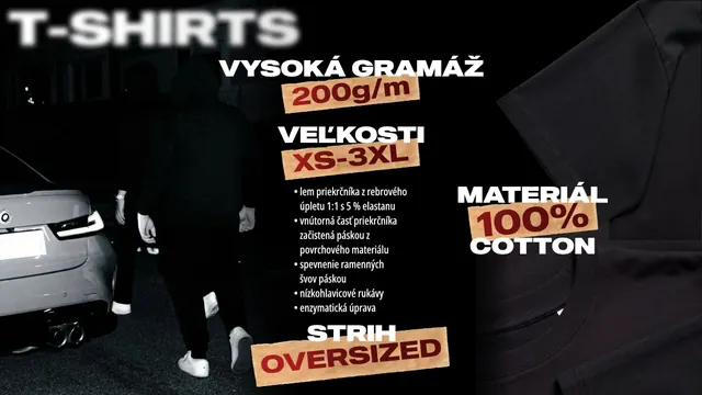 Heavyweight 200 gsm T-shirts, sizes XS to 3XL, oversized fit