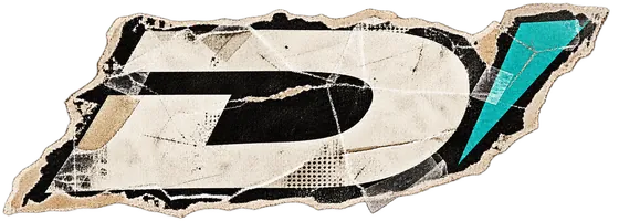 The D mark as a torn paper sticker